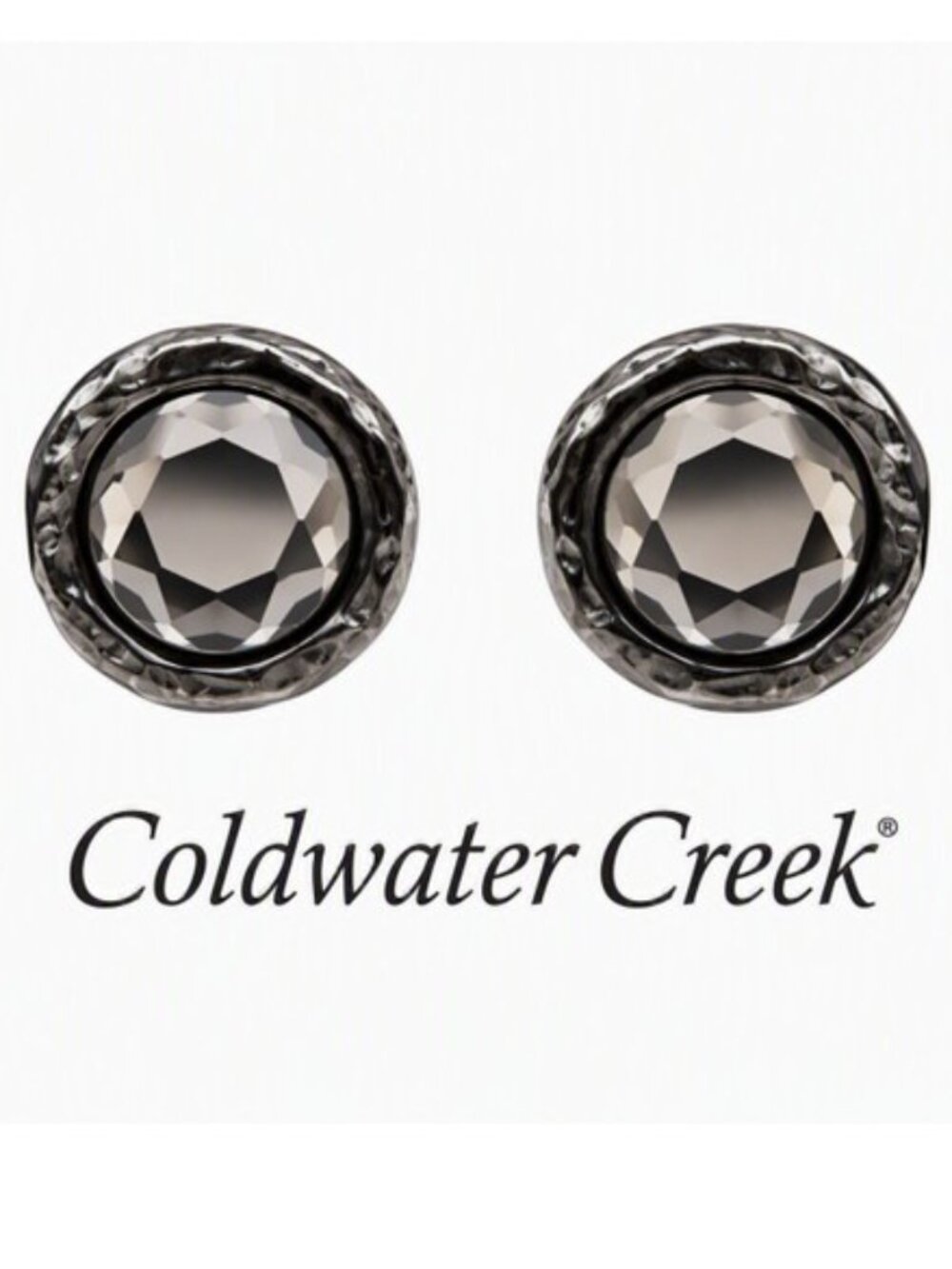 Crystal Hammered Gunmetal Studs